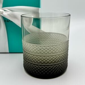 Tiffany & Co. Diamond Point Crystal Glass
Double Old Fashioned 3.5" Smoky Brown